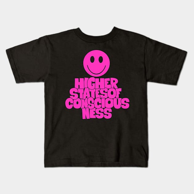 Higher State of Consciousness - Acid Smiley Design Kids T-Shirt by Boogosh